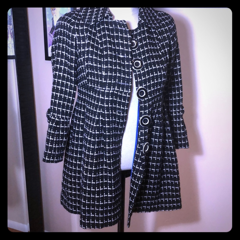 Bolt Sz M Black and White Tweed Jacket